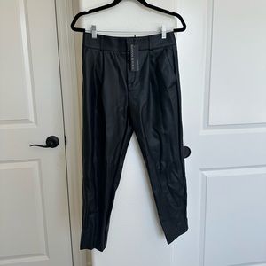 Banana Republic Vegan Leather Tapered Pleated Pants